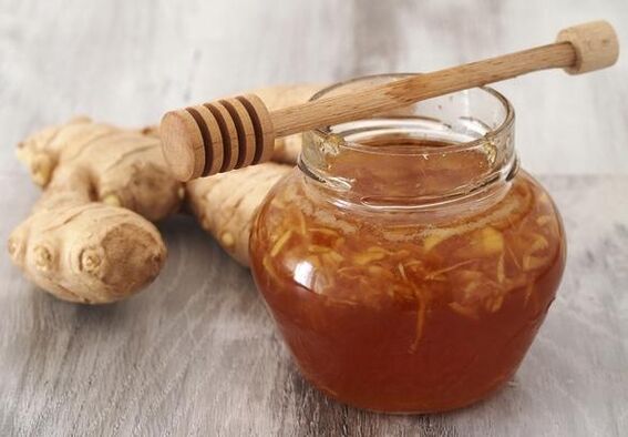 Natürlicher Honig kombiniert mit Ingwerwurzel erhöht die Wirksamkeit. 